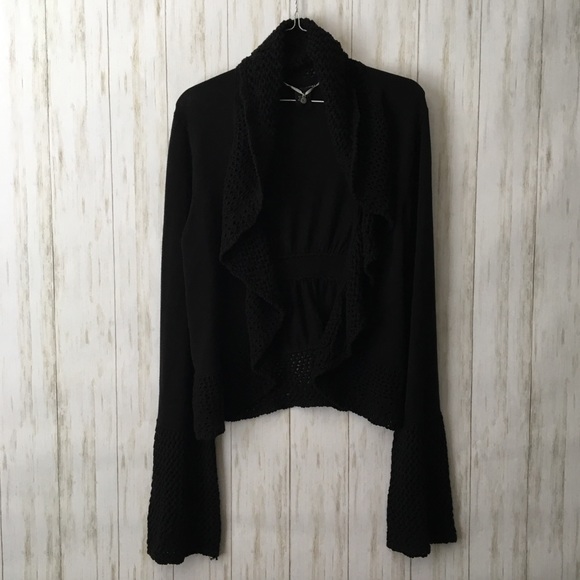 Lucky Brand Sweaters - Lucky Brand Open Front Ruffle Cardigan Crochet